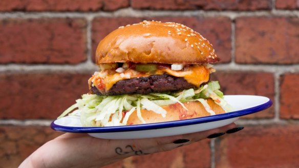 The Royal Moyle vegan cheeseburger from Smith & Daughters at Melbourne's Laneway Festival.