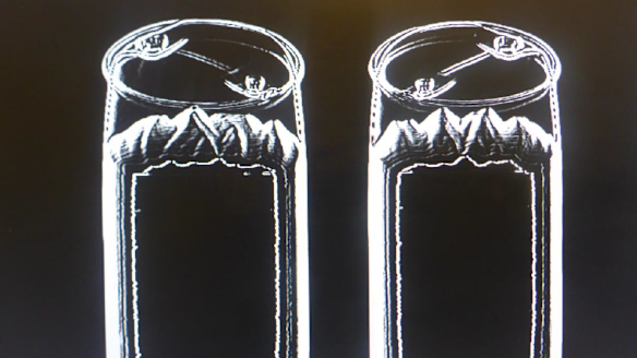 An x-ray of two of the large drums which allegedly contained the drug.