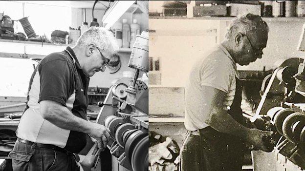 John Lucchi (left) and his late father Joe (right). 