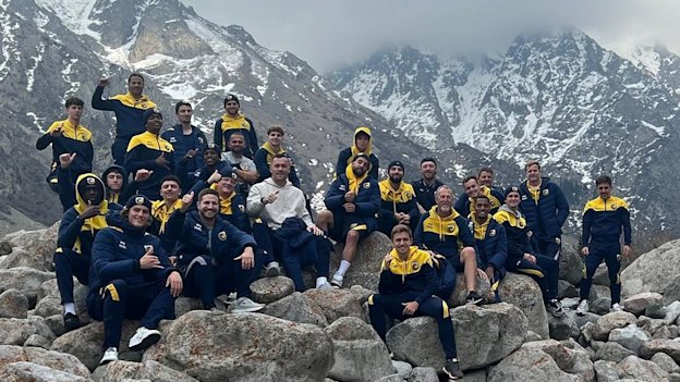 “When stuck in Kyrgyzstan due to flight cancellations, why not explore!” The Central Coast Mariners posted to Instagram while in Bishkek. 