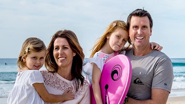 Dan Purdie with his wife Andrea and daughters Emelia and Chloe. 