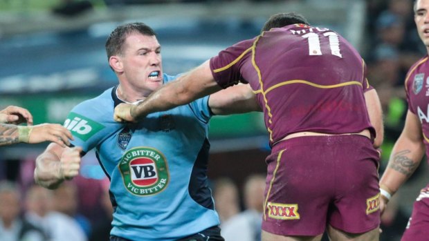 Game changer: Paul Gallen's attack on Nate Myles in the 2013 State of Origin series saw a line drawn in the sand on fighting.