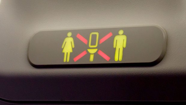 Cabin crew on board a 10-hour KLM flight from Amsterdam to Seoul put up a sign in Korean stating that the toilets were for crew only.
