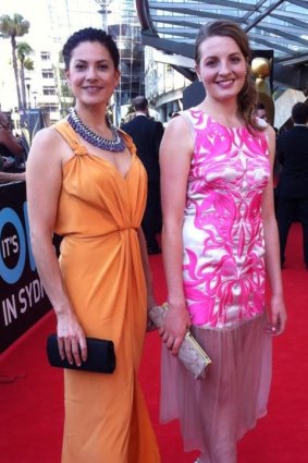 Denby Weller and Brinley Meyer on the red carpet at the 1st Annual AACTA Awards (formerly the AFIs) in 2012.