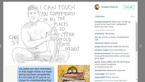 Anna Gensler draws pictures of men who objectify her on dating services.