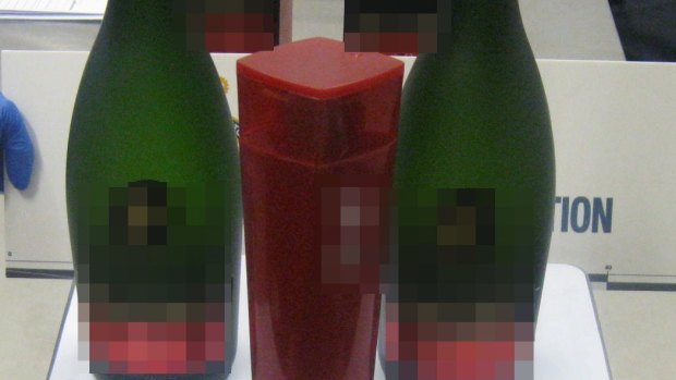 Two-and-a-half litres of liquid meth were found in these bottles.