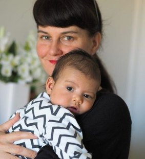 Polka Luka designer Alex Freeman with beautiful baby Asher. 