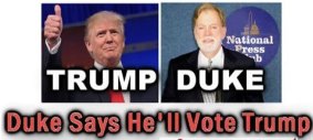 An image from David Duke's website, addressing his support for Trump.