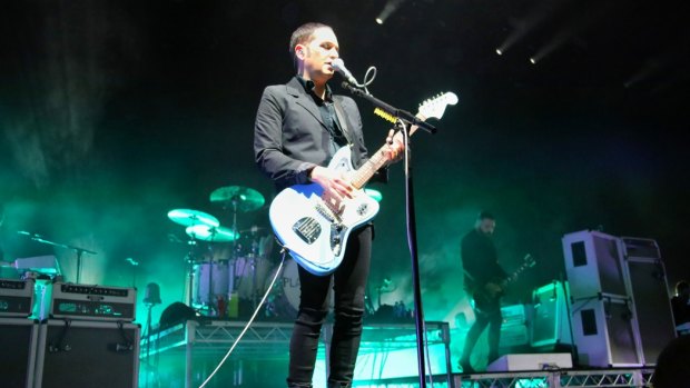 Placebo frontman Brian Molko overcame tonsillitis to perform at Margaret Court Arena.