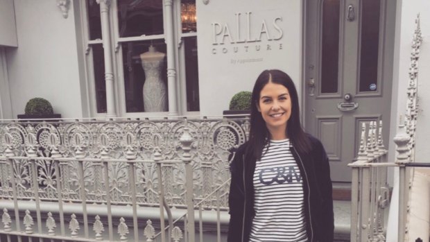 Brittney outside Pallas Couture in Sydney - "I've known for years I wanted a dress from Pallas".