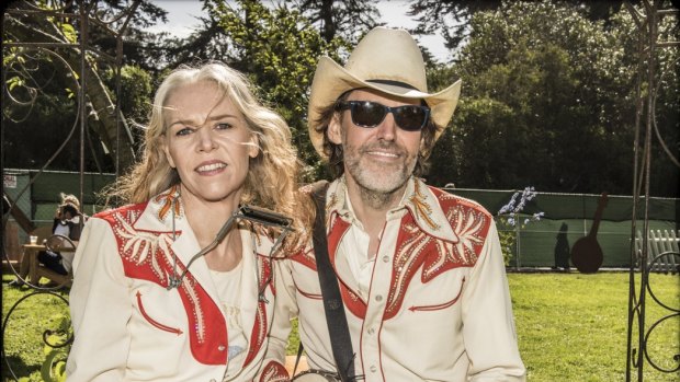 Suited and booted: Gillian Welch and David Rawlings turned their Palais concert into a cowboy wedding.