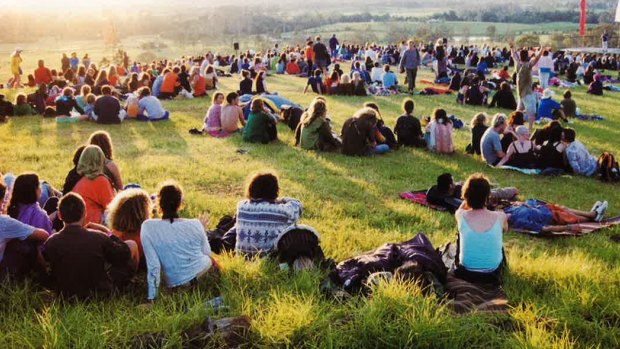 Festival goers relax at a previous Woodford Folk Festival.