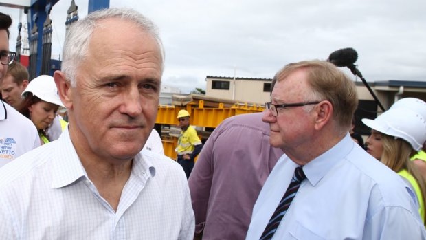 Senator Ian Macdonald with Prime Minister Malcolm Turnbull on a visit to North Queensland in May.