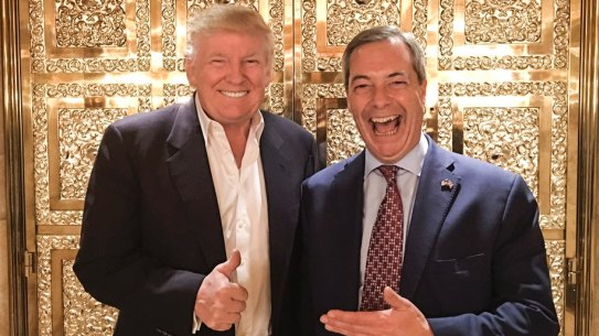 Former UKIP leader Nigel Farage visited Donald Trump in New York after the 2016 election.