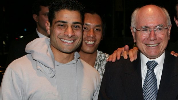 AFL Multicultural Development Officer Ali Fahour (left) with then Prime Minister John Howard in 2007.