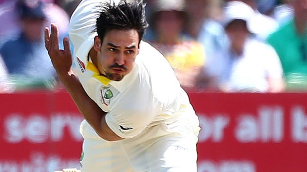 Quick to fire: Mitchell Johnson took three wickets on day two of tour match.