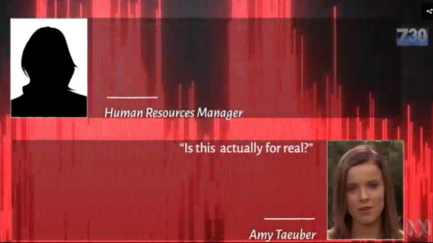 Amy Taeuber recorded her conversation with a member of Channel Seven's Human Resources