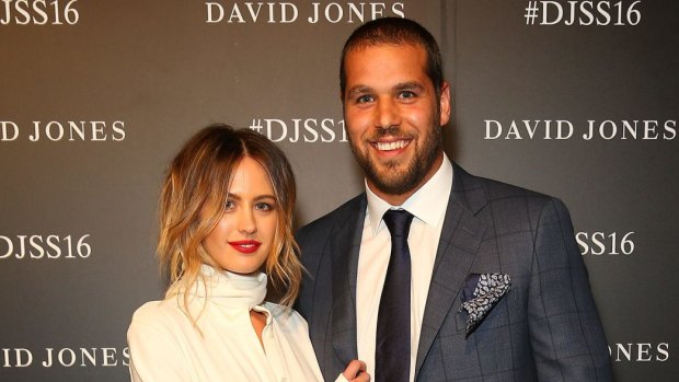 Jesinta Campbell with Lance "Buddy" Franklin on the black carpet earlier this year.