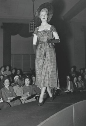 The Christian Dior fashion parade at David Jones in Sydney on July 31, 1948.