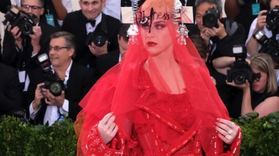 Katy Perry attends The Metropolitan Museum of Art's Costume Institute benefit gala celebrating the opening of the Rei Kawakubo/Comme des Gar?ons: Art of the In-Between exhibition on Monday, May 1, 2017, in New York. (Photo by Charles Sykes/Invision/AP)