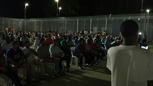 A memorial service for Faysal Ahmed at the Manus Island detention centre.