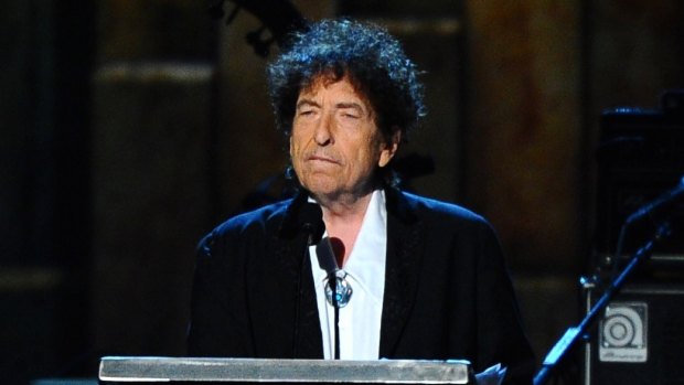 Bob Dylan accepts the 2015 MusiCares Person of the Year award in Los Angeles last year. 