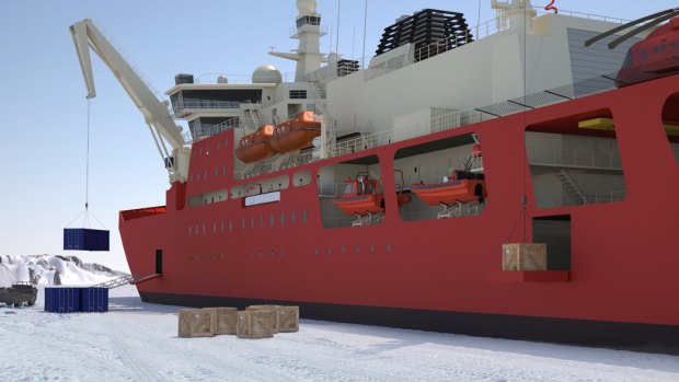 An artist's impression of Australia's new Antarctic ship.