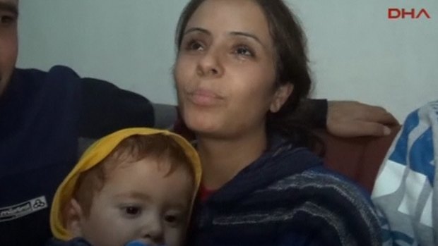 A Syrian baby found floating face down in the Aegean Sea has been reunited with his mother.