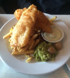 The beer battered fish was $23 at the Whistling Kite.