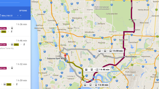 Getting from Ellenbrook to an Osborne Park office involved travelling in a 'horseshoe.'