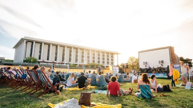 Relax at the Openair Cinemas on the Patrick White Lawns.