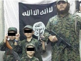 Khaled Sharrouf with his sons in Syria.