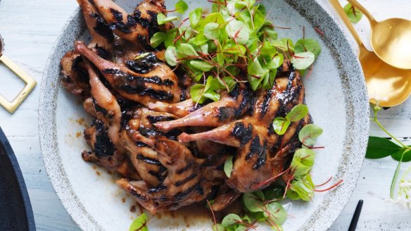 Neil Perry's barbecued quail for Christmas. 