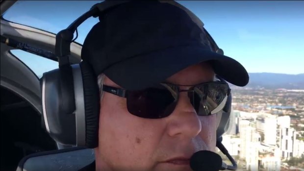 Ben Berg flies his light plane over the Gold Coast a month before it crashed at Caloundra Airport.