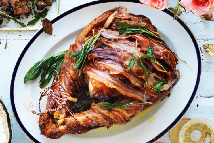 Recipe Jamie Oliver Turkey Bacon Bacon-roasted Turkey With Pumpkin