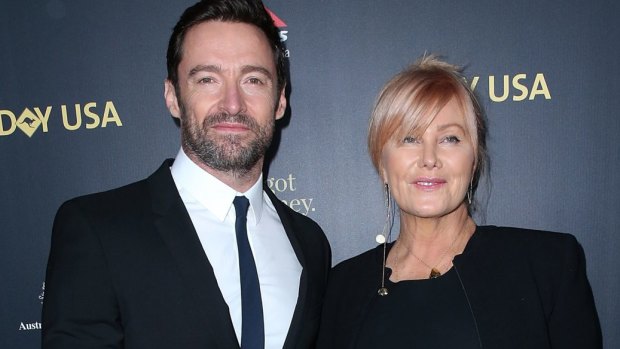 Hugh Jackman with wife Deborra-Lee Furness in January. 