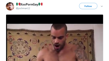 A still from the explicit video published yesterday by the gay porn account.