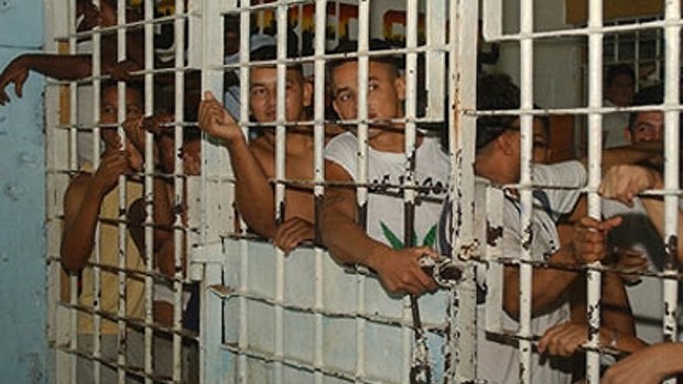 Prisoners in a jail in Guayaquil: Ecuadorian prisons are notorious for their squalid conditions.