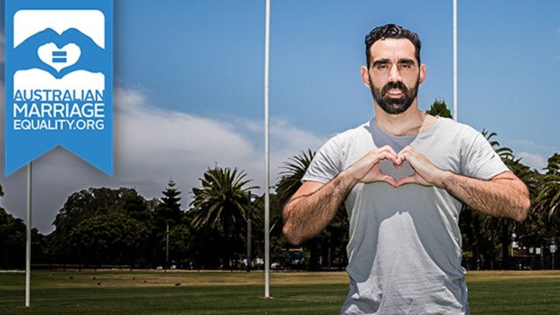 I do: Adam Goodes features in the Australian Marriage Equality campaign.