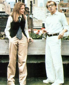 Diane Keaton and Woody Allen in the film voted funniest of all time, <i>Annie Hall</i>.