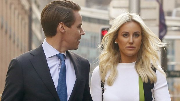 Oliver Curtis and Roxy Jacenko arriving at court last June for his insider trading trial.
