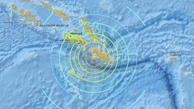 Map showing the epicentre of the Friday morning's earthquake.