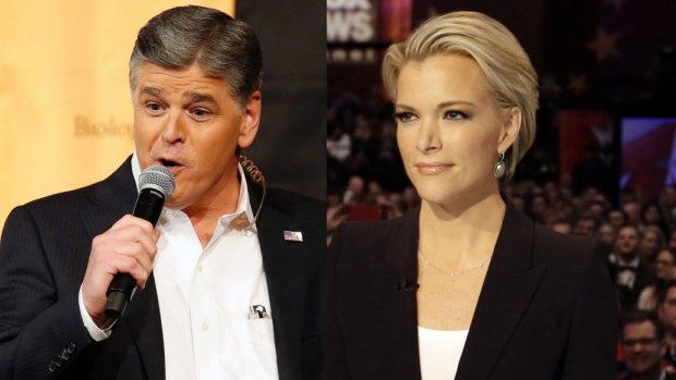Top Fox presenters Sean Hannity, left, and Megyn Kelly have traded barbs.