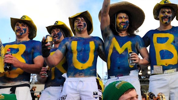 Brumbies fans brave the cold at Canberra stadium in July 2013. 