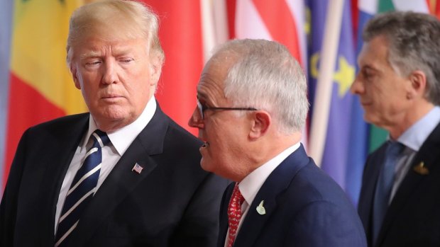 Prime Minister Malcolm Turnbull with US President Donald Trump at the  G20 Summit in Hamburg earlier this month.