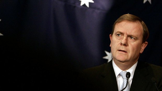 Peter Costello at the announcement of debt-free day in 2006.