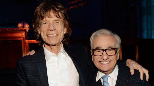 Happier times for Mick Jagger and Martin Scorsese when their show, Vinyl, was launched in early 2016. It has now been cancelled.