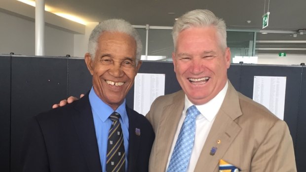 Sir Garfield Sobers with Dean Jones.