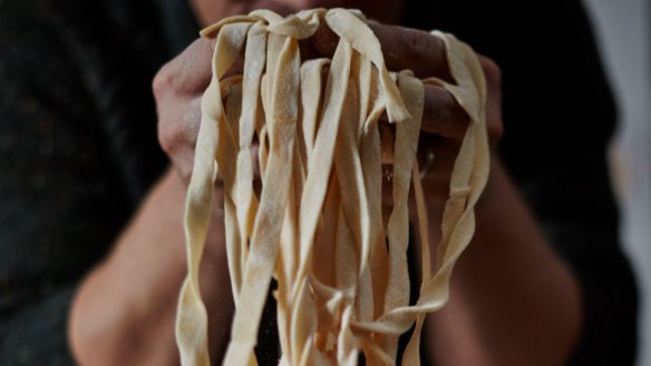 Fresh pasta is as simple as mixing flour and water.