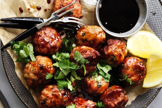 Neil Perry's Japanese-style chicken meatballs.